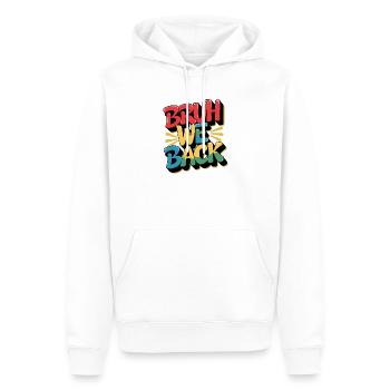 Fröhliches, wiederkehrendes Design mit buntem Text - Männer Premium Bio Hoodie - Weiß - Vorne - Nico (187cm)