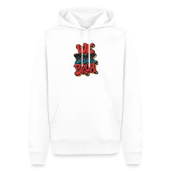 Street Art We Back Bruh Graffit, Back School - Men’s Premium Organic Hoodie - white - Front - Nico (187cm)