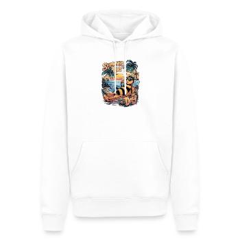 Sommerbienen-Entspannungstag - Männer Premium Bio Hoodie - Weiß - Vorne - Nico (187cm)
