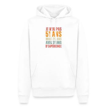 Geschenk zum 51. Geburtstag - Männer Premium Bio Hoodie - Weiß - Vorne - Nico (187cm)