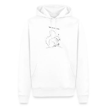Écureuil mignon, lineart - Sweat à capuche Premium bio Homme - blanc - Devant - Nico (187cm)