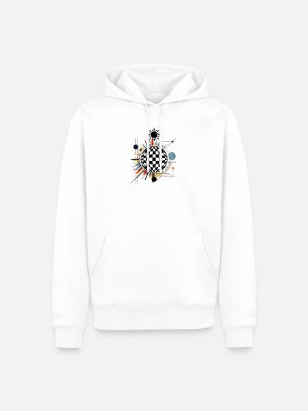 Farbexplosion Ringdesign - Männer Premium Bio Hoodie - Weiß