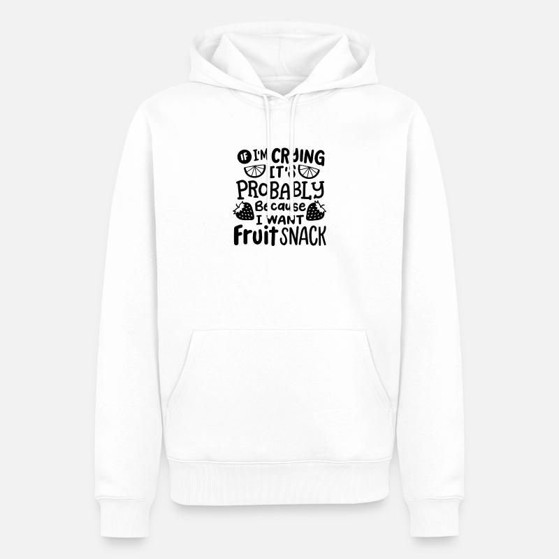 Fruchtsnacks - Männer Premium Bio Hoodie - Weiß
