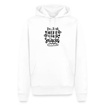 Snacks Lustige Sprüche - Männer Premium Bio Hoodie - Weiß - Vorne - Nico (187cm)