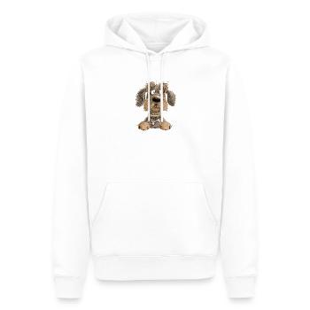 Drôle de teckel I teckel I chien teckel à poil dur - Sweat à capuche Premium bio Homme - blanc - Devant - Nico (187cm)