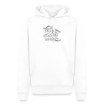 Sneaker Love – Motiv für Sneakerheads - Männer Premium Bio Hoodie - Weiß - Vorne - Nico (187cm)
