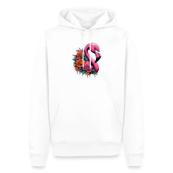 Flamingo - Männer Premium Bio Hoodie - Weiß - Vorne - Nico (187cm)