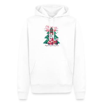Chat espiègle en bas - Style de Noël laid - Sweat à capuche Premium bio Homme - blanc - Devant - Nico (187cm)