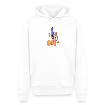 Numéro 1 Numéro Un - Motif Chien - Sweat à capuche Premium bio Homme - blanc - Devant - Nico (187cm)