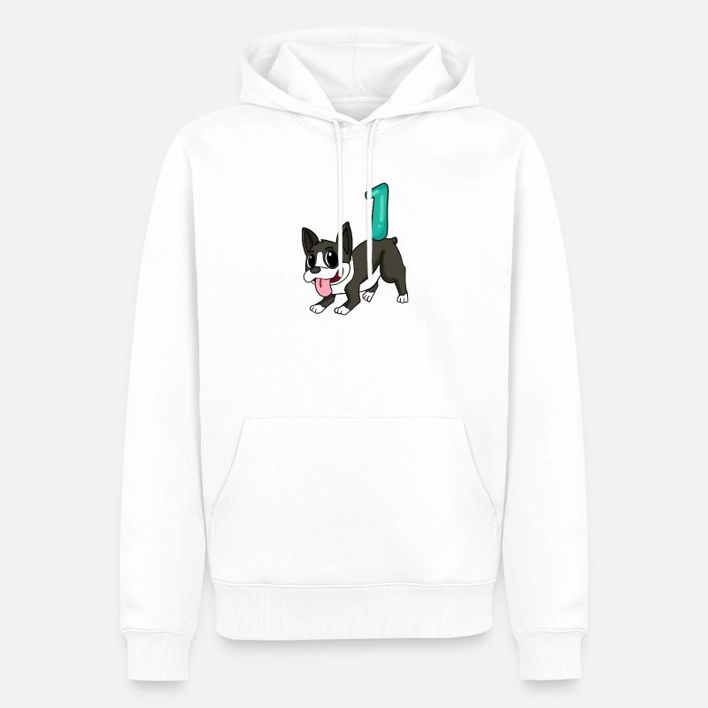 Zahl 1 Nummer Eins - Männer Premium Bio Hoodie - Weiß