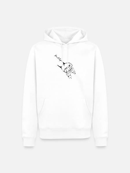 personalisiertes Geschenk für Vater und Sohn - Männer Premium Bio Hoodie - Weiß