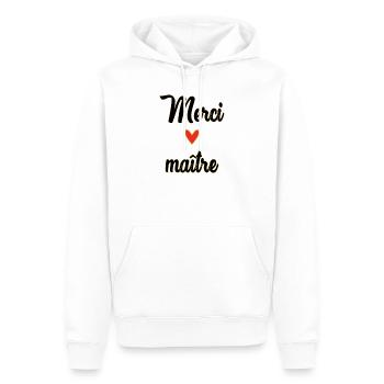 MEISTER. MEISTER. VIELEN DANK. DANKE, MEISTER. MEISTER - Männer Premium Bio Hoodie - Weiß - Vorne - Nico (187cm)