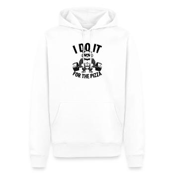 Je le fais pour le bodybuilder Pizza Barbell - Sweat à capuche Premium bio Homme - blanc - Devant - Nico (187cm)