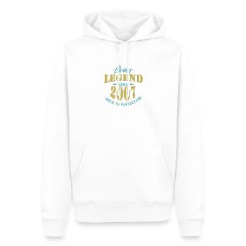 Birthday Legend 2007 Perfection - Men’s Premium Organic Hoodie - white - Front - Nico (187cm)