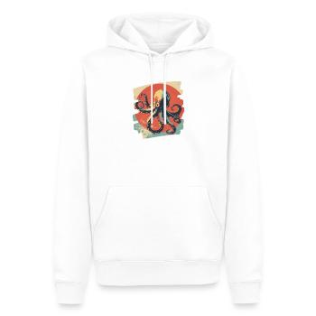 Pieuvre Octopus Rétro - Sweat à capuche Premium bio Homme - blanc - Devant - Nico (187cm)
