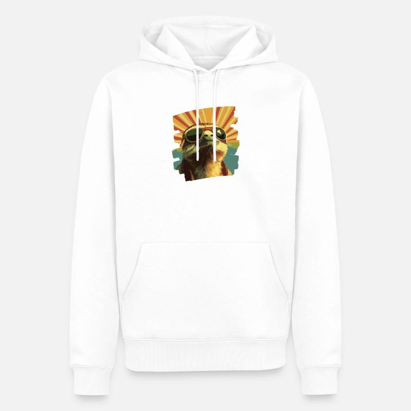Faultier Retro - Männer Premium Bio Hoodie - Weiß