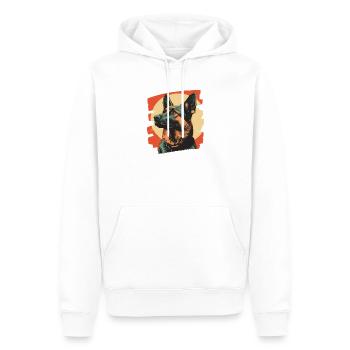 German Shepherd Retro - Men’s Premium Organic Hoodie - white - Front - Nico (187cm)