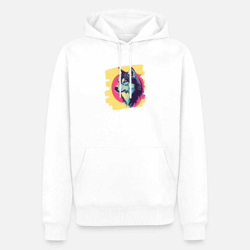 Husky - Männer Premium Bio Hoodie - Weiß