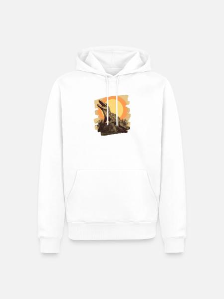 Crocodile Rétro - Sweat à capuche Premium bio Homme - blanc