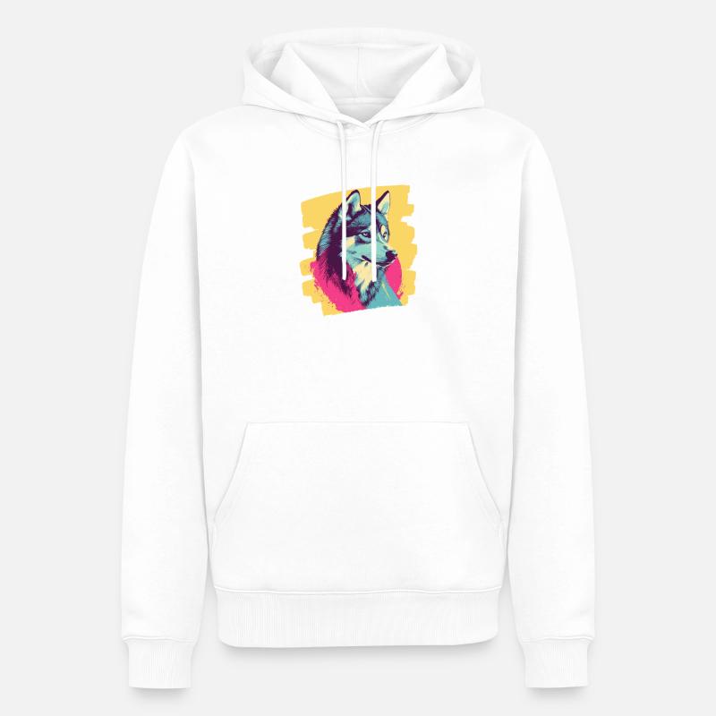 Rauque - Sweat à capuche Premium bio Homme - blanc