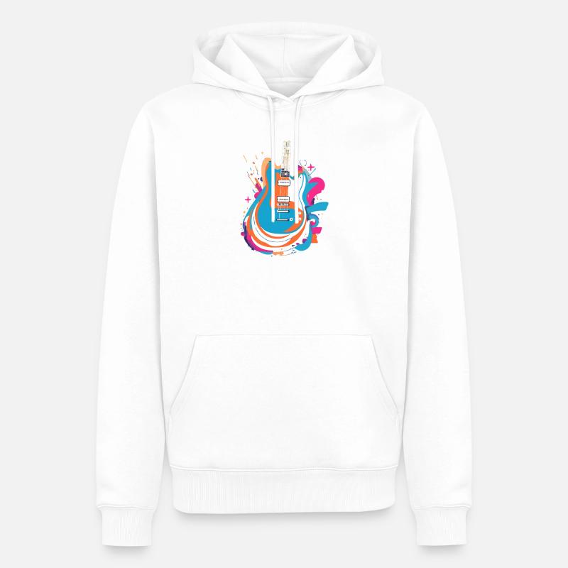 Bunte E-Gitarre - Männer Premium Bio Hoodie - Weiß