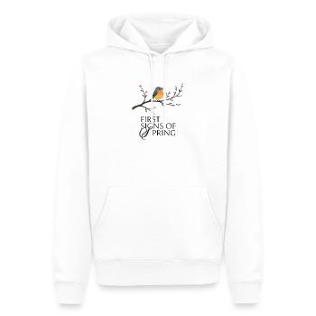 Vogel am Blütenzweig  - Männer Premium Bio Hoodie - Weiß - Vorne - Nico (187cm)