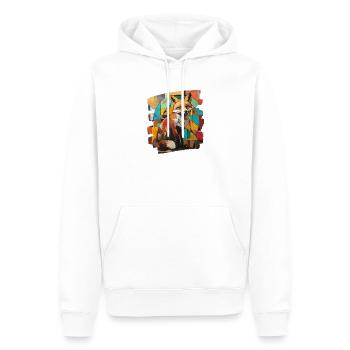 Renard - Sweat à capuche Premium bio Homme - blanc - Devant - Nico (187cm)