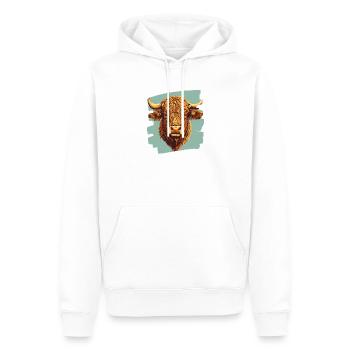 Schottisches Hochlandrind - Männer Premium Bio Hoodie - Weiß - Vorne - Nico (187cm)