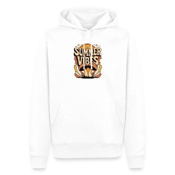 Summer Vibes Retro Pilz Hippie Festival Sommer - Männer Premium Bio Hoodie - Weiß - Vorne - Nico (187cm)