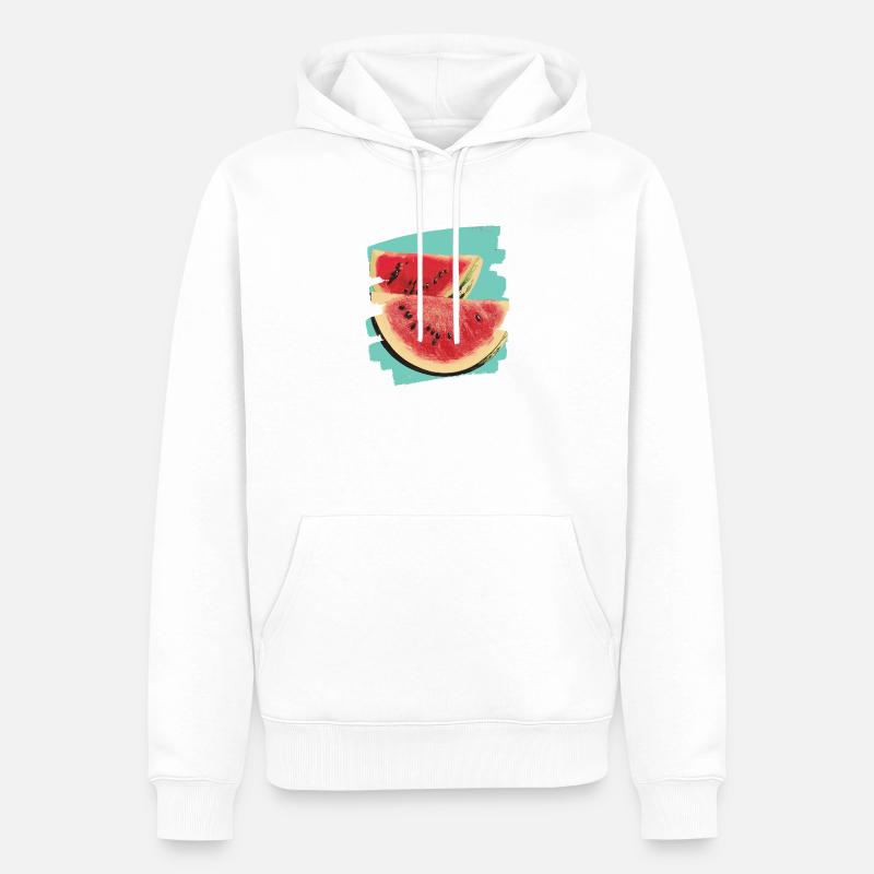 Pastèque - Sweat à capuche Premium bio Homme - blanc