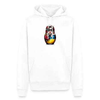 Ukraine Matriochka avec lunettes de soleil pour les Ukrainiens - Sweat à capuche Premium bio Homme - blanc - Devant - Nico (187cm)