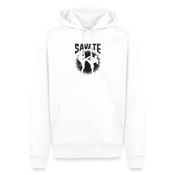 Savate Fight Silhouette - Männer Premium Bio Hoodie - Weiß - Vorne - Nico (187cm)