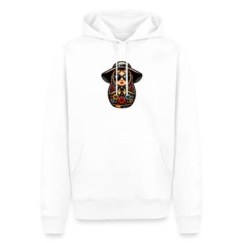 Fille russe ! Matriochka Russe pour Russes - Sweat à capuche Premium bio Homme - blanc - Devant - Nico (187cm)