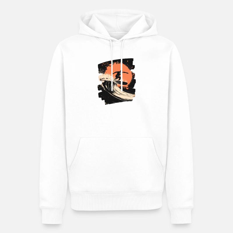 Surfeur Surf Planche de surf Surf - Sweat à capuche Premium bio Homme - blanc