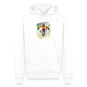 Snowboarder poudreuse - Sweat à capuche Premium bio Homme - blanc - Devant - Nico (187cm)