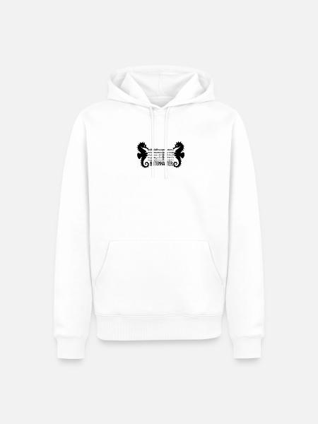 Seepferdchen Notenhalter Notenblatt Noten - Männer Premium Bio Hoodie - Weiß
