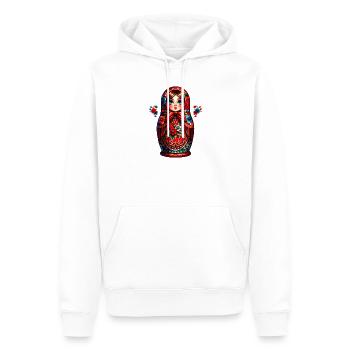 Fille russe ! Matriochka Russe pour Russes - Sweat à capuche Premium bio Homme - blanc - Devant - Nico (187cm)