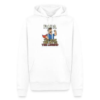 Papa – The Man. The Myth. The Legend - Männer Premium Bio Hoodie - Weiß - Vorne - Nico (187cm)