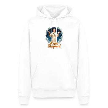Ein Neuer Hirte - Männer Premium Bio Hoodie - Weiß - Vorne - Nico (187cm)