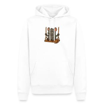 Mürrische Maus Ratte Schaukeln Genervt Angry - Männer Premium Bio Hoodie - Weiß - Vorne - Nico (187cm)