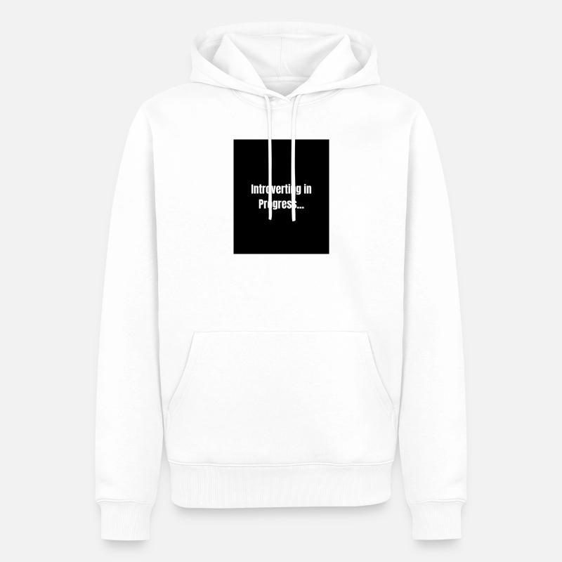 Introverting – Quiet Mode ON - Sweat à capuche Premium bio Homme - blanc