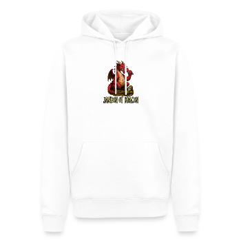 Ham is Dragon - Geek Humor / Gamer / RPG - Männer Premium Bio Hoodie - Weiß - Vorne - Nico (187cm)