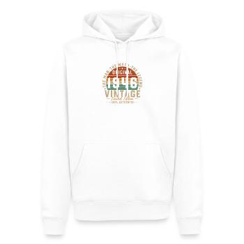 80 Years 1946 Vintage Retro Anniversary - Men’s Premium Organic Hoodie - white - Front - Nico (187cm)