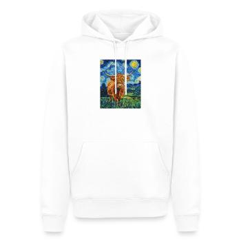 Vache des Highlands - Sweat à capuche Premium bio Homme - blanc - Devant - Nico (187cm)