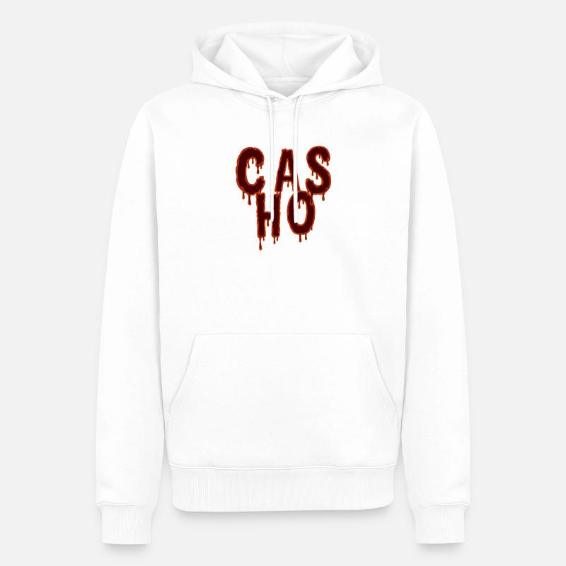 Tropfender Text Horror-Modedesign - Männer Premium Bio Hoodie - Weiß