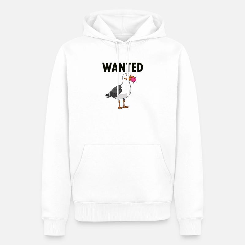Gesucht Möwe Eiscreme Abenteuer - Männer Premium Bio Hoodie - Weiß