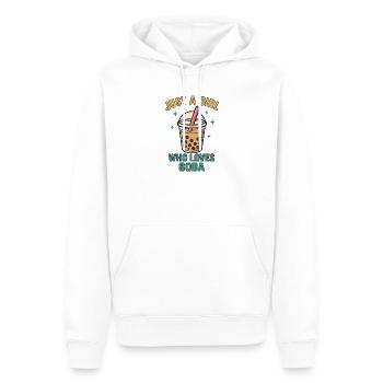 Boba Lovers Motif - Sweat à capuche Premium bio Homme - blanc - Devant - Nico (187cm)