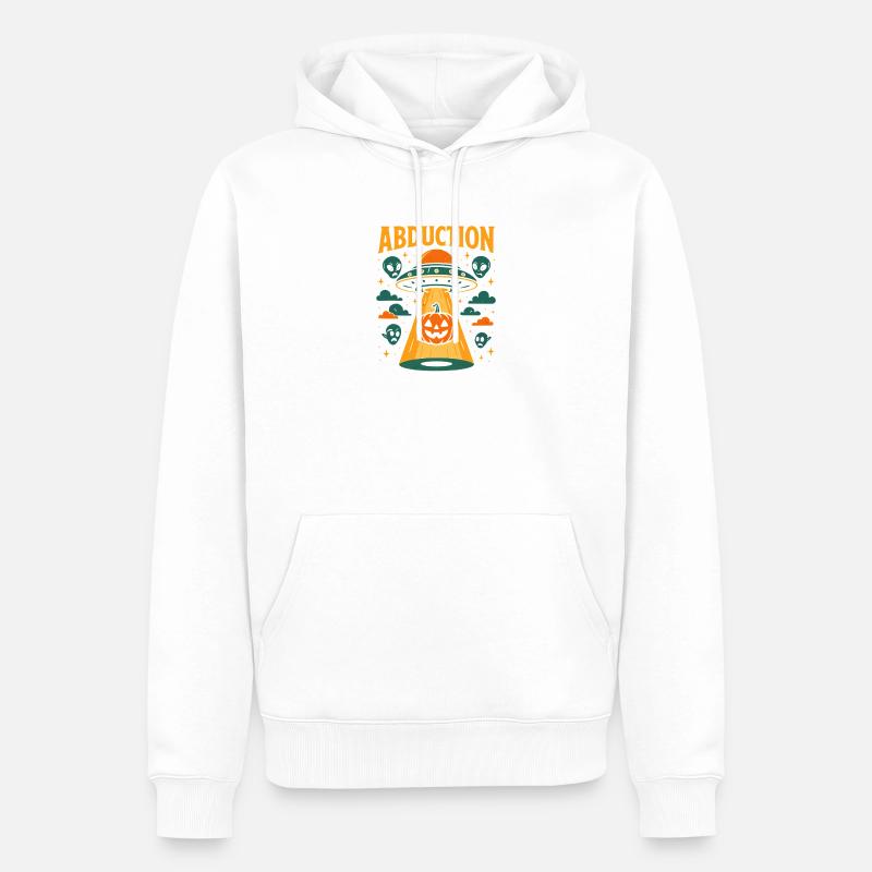 Conception de citrouille d'Halloween spatiale - Sweat à capuche Premium bio Homme - blanc