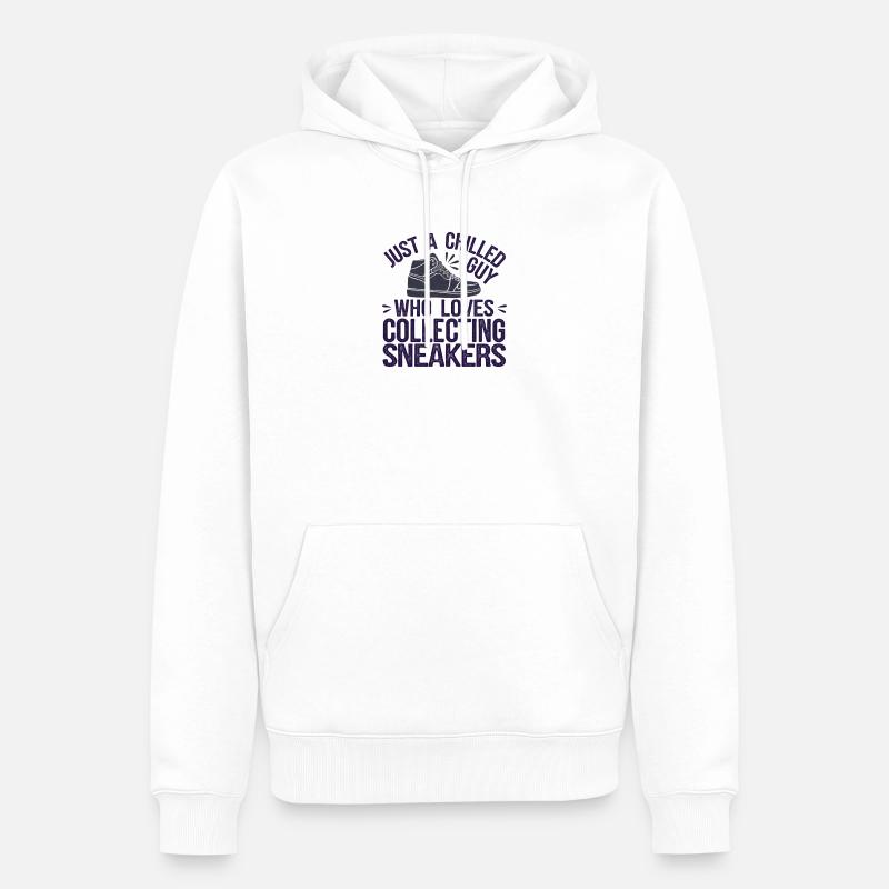 Imprimé collector de baskets décontractées - Sweat à capuche Premium bio Homme - blanc