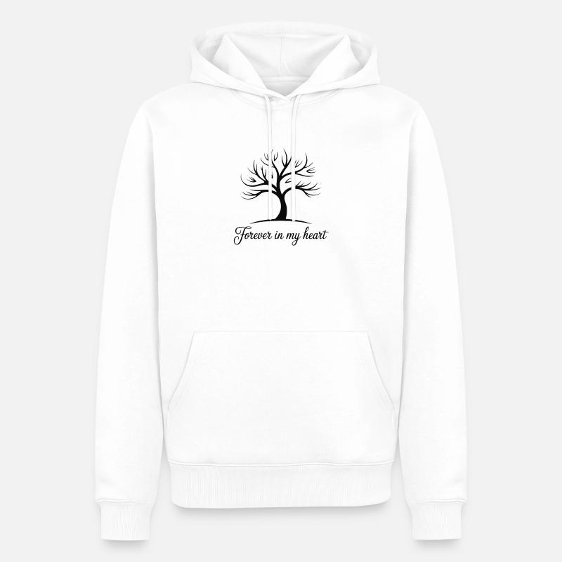 Conception d'arbre de cœur éternel - Sweat à capuche Premium bio Homme - blanc